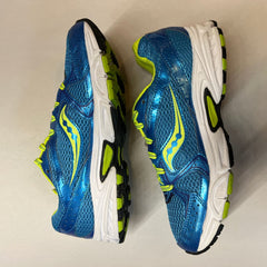 Saucony Womens Grid Cohesion 6 -Blue/Citron- Running Shoe - Size 7.5M Preowned Athletic