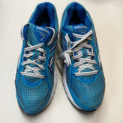 Saucony Womens Grid Cohesion 7 -Blue/White- Running Shoe Size 7.5M - Preowned Athletic