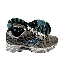 Saucony Womens Grid Cohesion 6 -Silver/ Lt. Blue- Running Shoe -Preowned 8M / Silver/ Blue-1 Nylon