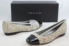 TAHARI Women's Imani Flats - Warm White/Black Patent - Multi SZ NIB - MSRP $89 - ShooDog.com