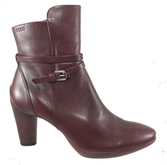 Women's ECCO Sculptured 75  •Merlot Leather• Ankle Boot - ShooDog.com