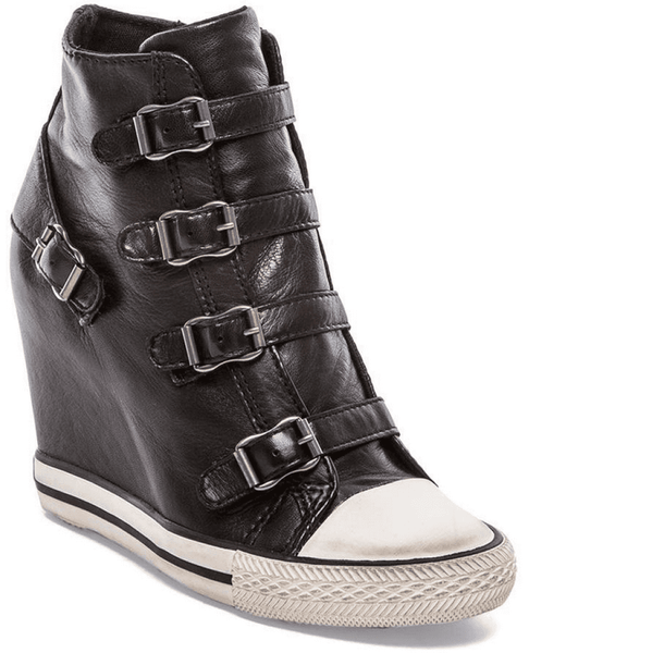 kontrollere Grundlæggende teori hjemmelevering Women's Ash United Buckle Leather High-Top Wedge Sneakers – ShooDog.com