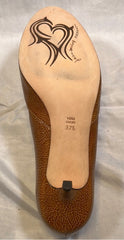 JEAN-MICHEL CAZABAT Womens • Patricia •Pump - Krinkle  Patent Leather 37.5M Mustard