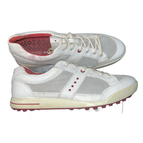 Men’s Ecco Street Premier Spikeless golf shoes  46 White/ Red