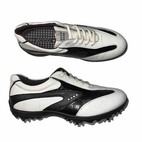 Women’s Ecco Hydromax  Leather Spiked Golf Shoe 38 white/black
