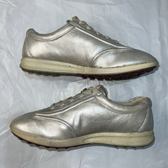 Women’s Ecco Street Hydromax  Leather Spikeless Golf Shoe 38 Metallic Silver