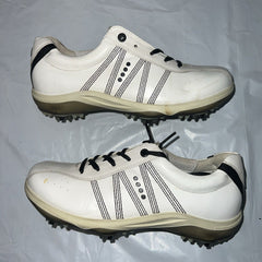 Women’s Ecco    Leather Spiked Golf Shoe 39  White/Black