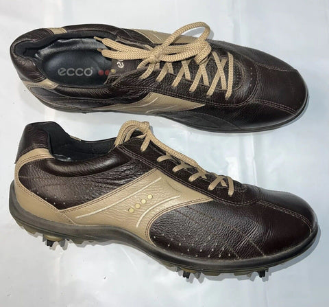Men’s Ecco Brown  Hydromax  Leather Spiked Golf Shoe 46