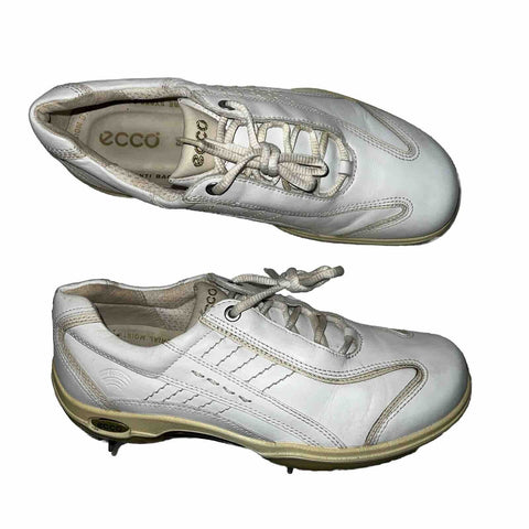 Women’s Ecco  Hydromax  Leather Spiked Golf Shoe  39 White