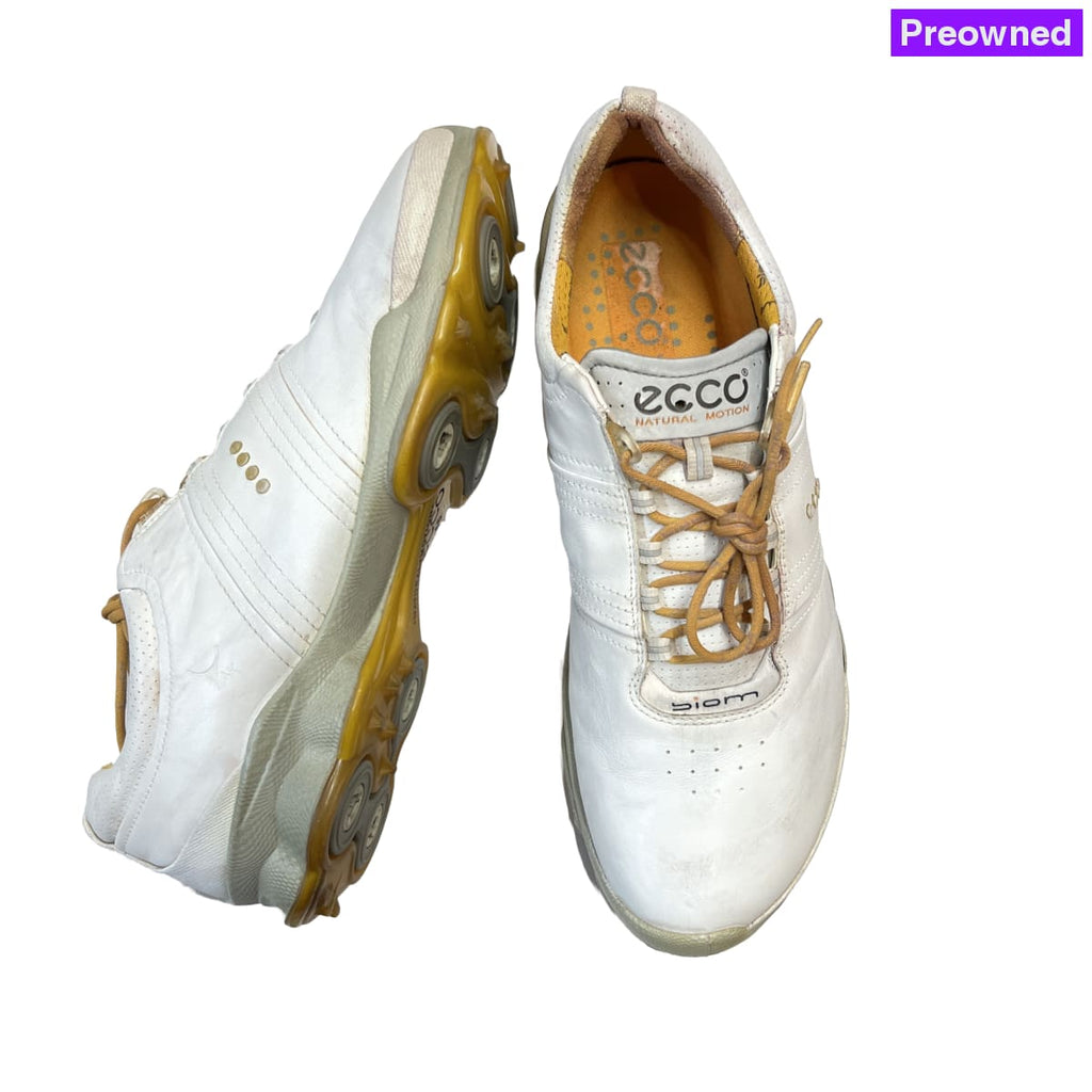 Mens Ecco Biom Golf Shoe White Hydromax Yak Leather Size 45