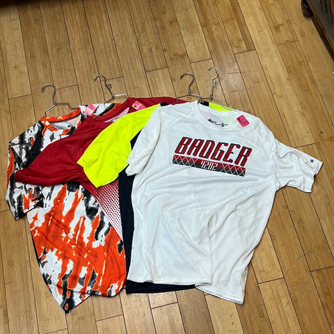 4 men’s  badger sport S/S performance t-shirts - large