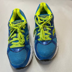 Saucony Womens Grid Cohesion 6 -Blue/Citron- Running Shoe - Size 7M Preowned Athletic
