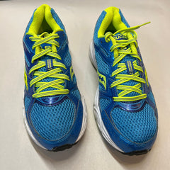 Saucony Womens Grid Cohesion 6 -Blue/Citron- Running Shoe - Size 7.5M Preowned Athletic