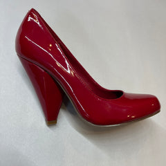 KENSIE GIRL Women's Sila2 Cone-Heel  Pump - Rich Red Patent -