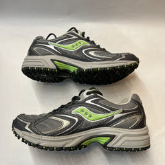 Womens Saucony Ridge Tr-Original Trail Running Shoe - Gray/Green- Size 7M Preowned Athletic
