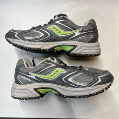 Womens Saucony Ridge Tr-Original Trail Running Shoe - Gray/Green- Size 7.5M Preowned Athletic