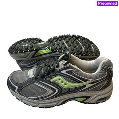 Womens Saucony Ridge Tr-Original Trail Running Shoe - Gray/Green- Size 9.5M Preowned Athletic