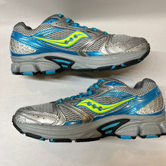 Womens Saucony Cohesion 5 Running Shoe Blue/Gray/Green Size 7.5 Wide - Preowned Athletic