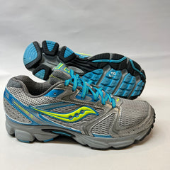 Womens Saucony Cohesion 5 Running Shoe Blue/Gray/Green Size 8.5 Wide - Preowned Athletic
