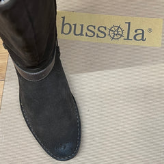 Bussola Women's •Sevilla 1543•  Elastic Knee-High Boots - Ebony Suede