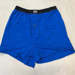 Mens Fruit Of The Loom Cotton Knit Boxer Shorts Medium - 1 Pair / Royal/Black Preowned Washed And