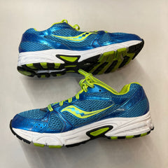 Saucony Womens Grid Cohesion 6 -Blue/Citron- Running Shoe - Size 9M Preowned Athletic