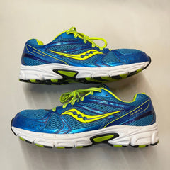Saucony Womens Grid Cohesion 6 -Blue/Citron- Running Shoe - Size 11M Preowned Athletic
