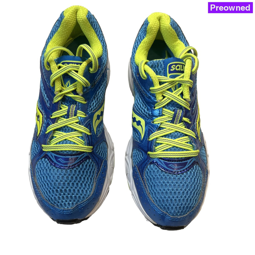 Saucony Womens Grid Cohesion 6 -Blue/Citron- Running Shoe - Size 6.5M Preowned Athletic