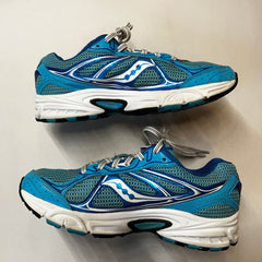 Saucony Womens Grid Cohesion 7 -Blue/White- Running Shoe Size 8M - Preowned Athletic