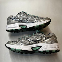 Saucony Womens Grid Cohesion 7 -Silver/Navy/Green- Running Shoe Size 6M Preowned Athletic