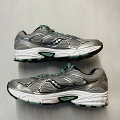 Saucony Womens Grid Cohesion 7 -Silver/Navy/Green- Running Shoe Size 9.5M Preowned Athletic