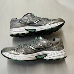 Saucony Womens Grid Cohesion 7 -Silver/Navy/Green- Running Shoe Size 11M Preowned Athletic