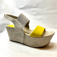 KENSIE GIRL Women's Marylynn Platform Sandal - Grey/Limoncello
