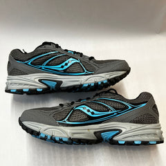 Saucony Womens Grid Cohesion 7 -Gray/Blue/Orange- Running Shoe Size 8.5M - Preowned Athletic