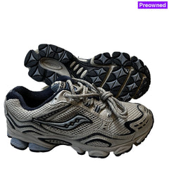 Womens Saucony Grid Ramble Tr-Original Trail Running Silver/Blue-Preowned 7M / Silver/Blue Synthetic