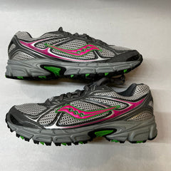 Saucony Womens Grid Cohesion Tr7 Trail Running Grey/Green/Fuchsia Size 8M -Preowned Athletic