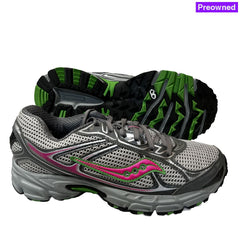 Saucony Womens Grid Cohesion Tr7 Trail Running Grey/Green/Fuchsia Size 8M -Preowned Athletic