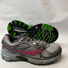 Saucony Womens Grid Cohesion Tr7 Trail Running Grey/Green/Fuchsia Size 8.5M -Preowned Athletic