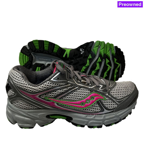 Womens Grid Cohesion Tr7 Trail Running Grey/Green/Fuchsia Size 6.5M -Preowned Athletic