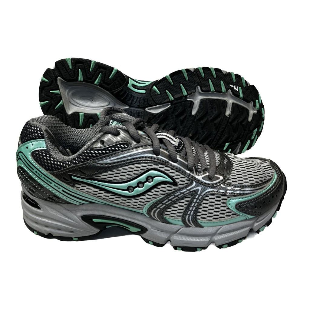 Womens Grid Ridge Tr2 Trail Running 7M / Grey/Green-1 Mesh And Synthetic Preowned Athletic