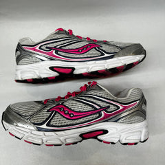 Womens Saucony Cohesion 7 Running Shoe Silver/Pink 9.5 Wide - Preowned Athletic