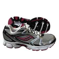 Saucony Cohesion 5 Running Shoe Silver/Black/Pink - Preowned 10M / -1 Synthetic And Nylon Athletic