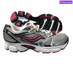 Saucony Cohesion 5 Running Shoe Silver/Black/Pink 6.5 Wide - Preowned Athletic