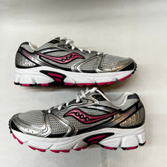 Saucony Cohesion 5 Running Shoe Silver/Black/Pink 7.5 Wide - Preowned Athletic