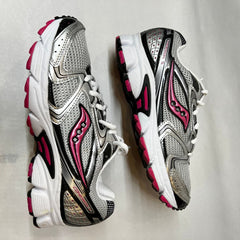 Saucony Cohesion 5 Running Shoe Silver/Black/Pink 8 Wide - Preowned Athletic