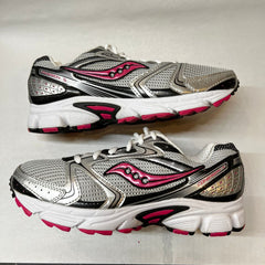 Saucony Cohesion 5 Running Shoe Silver/Black/Pink 8.5 Wide - Preowned Athletic