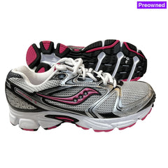 Saucony Cohesion 5 Running Shoe Silver/Black/Pink 9 Wide - Preowned Athletic