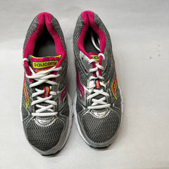Saucony Womens Grid Cohesion 6 -Gray/Pink/Citron- Running Shoe -Preowned Athletic