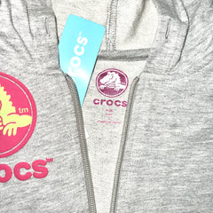 Children's Crocs Logo French Terry Full-Zip  Hoodie - Size 5  Grey heather