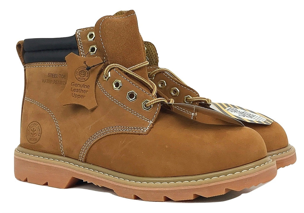 Men's JACATA 6" Classic  Steel Toe Work Boot - 8605 - Tan Nubuck Leather